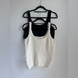 New! Bundle (2) Skims cozy knit boucle tank tops in Ivory and Black